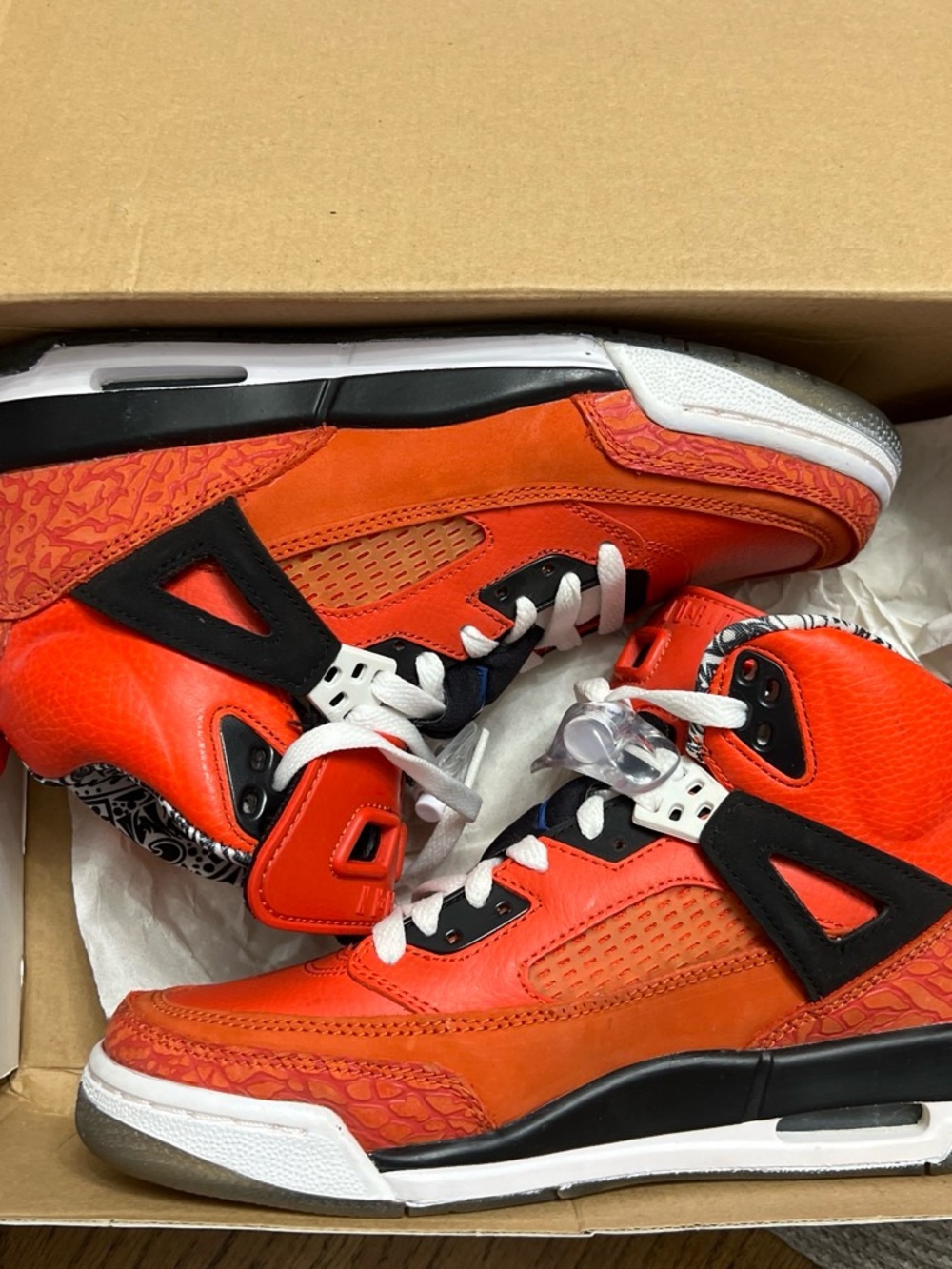 Jordan Spizike Men's Orange and Black High-Top Basketball Sneakers